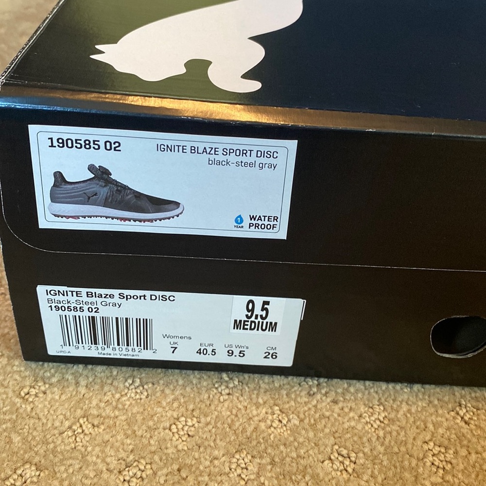 Puma Golf Ignite Blaze Sport Disc Black-Steel Gray size 9.5 never worn